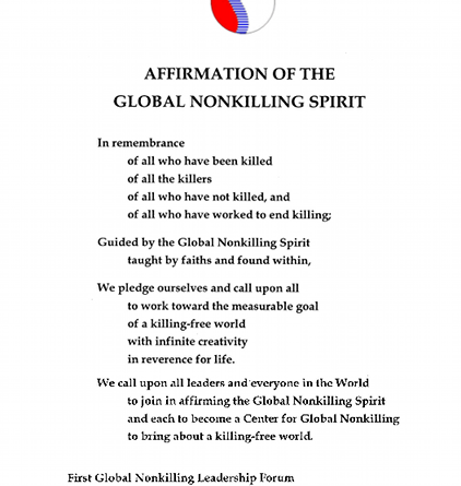 Affirmation of the Global Nonkilling Spirit